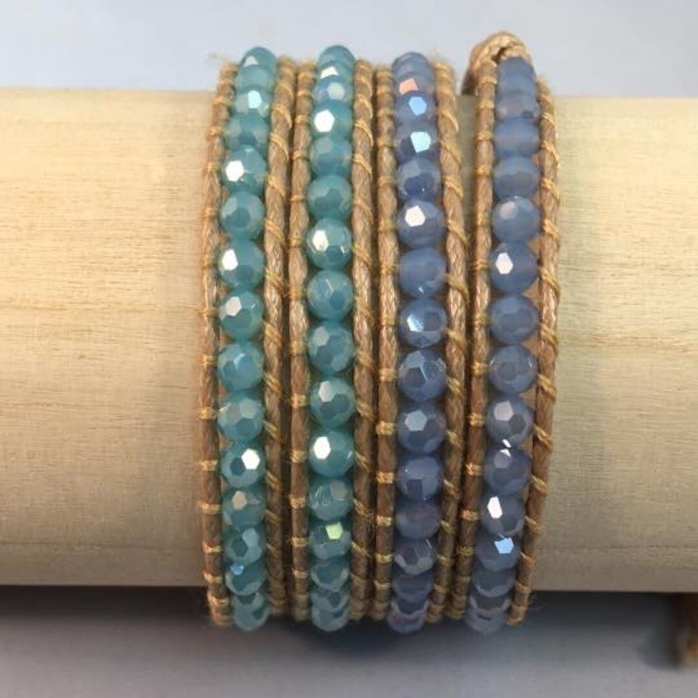 NEW Katie Soleil ombre teal blue Wrap bracelet - Picture 2 of 6